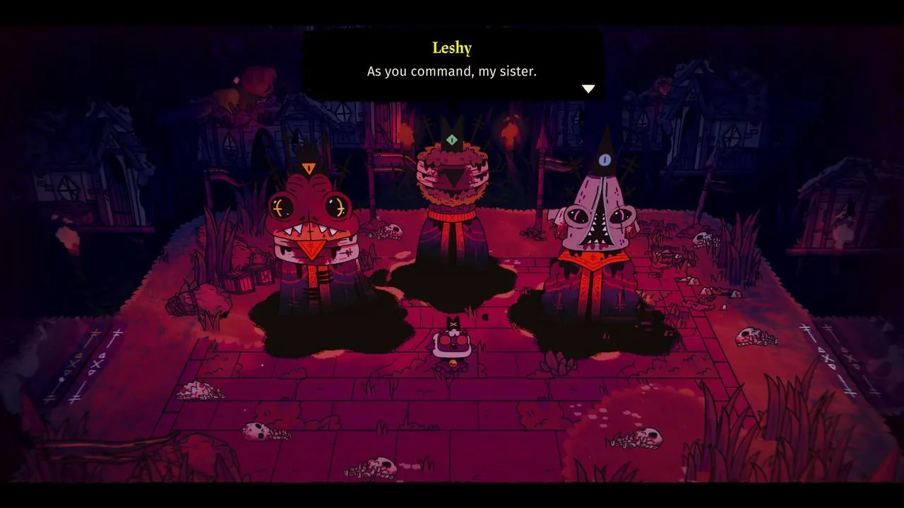 Alt: The Lamb interacting with a Tarot card reader in a dungeon.