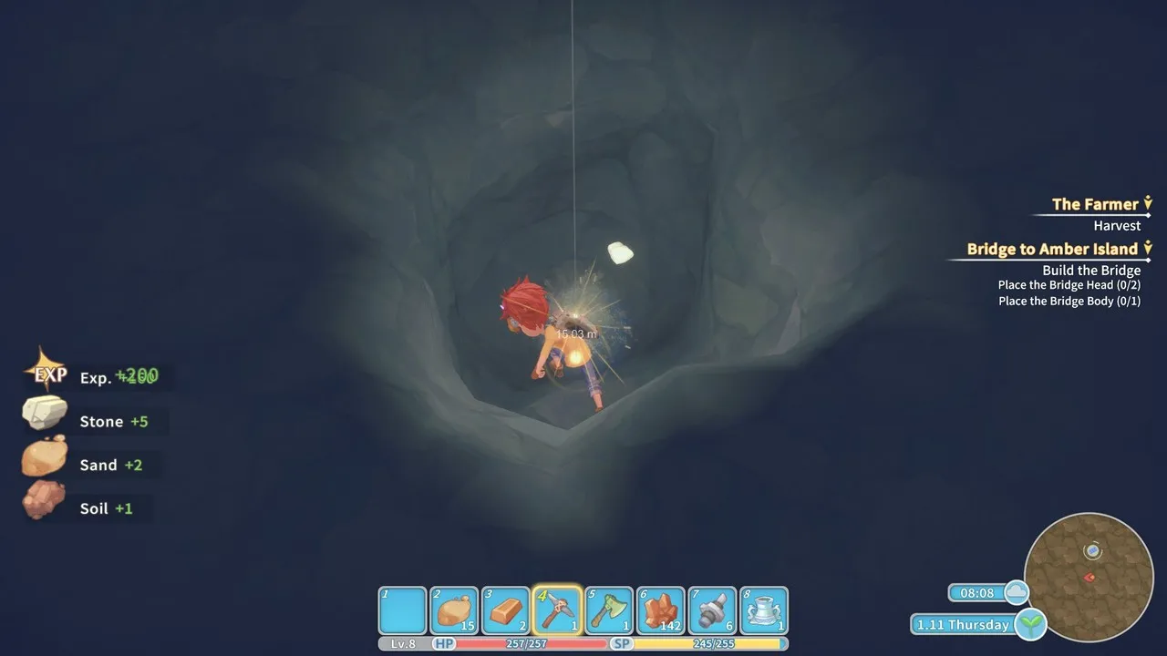 alt=My Time At Portia screenshot showing the environment of a mine.