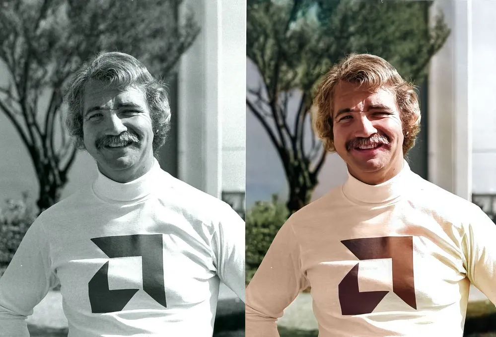 AMD's 55th anniversary celebration features AI-enhanced images from the company's history.