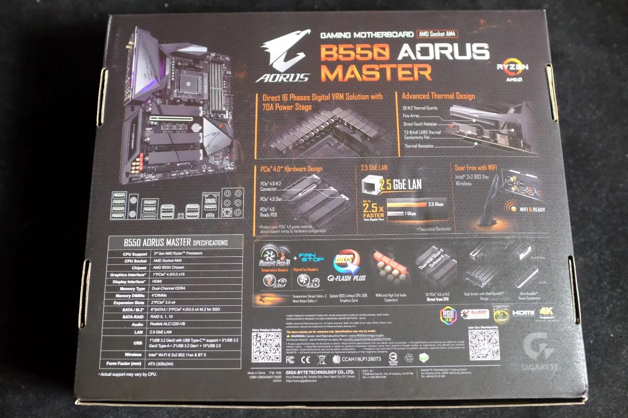 AORUS B550 Master Rear Panel