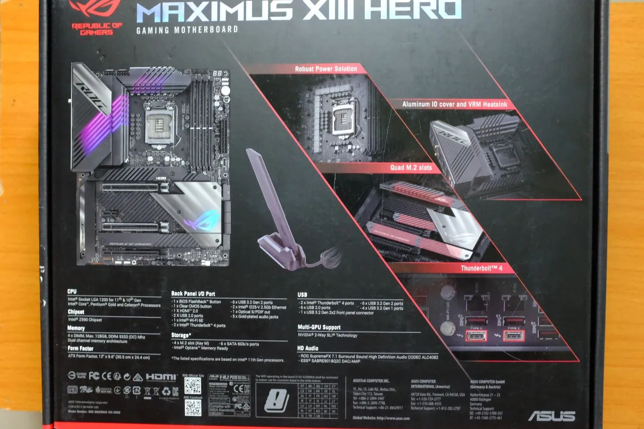 ASUS Maximus XIII Hero Rear Panel