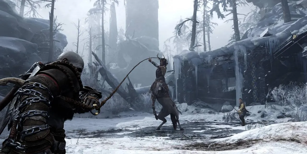 Atreus fighting with his bow and arrow