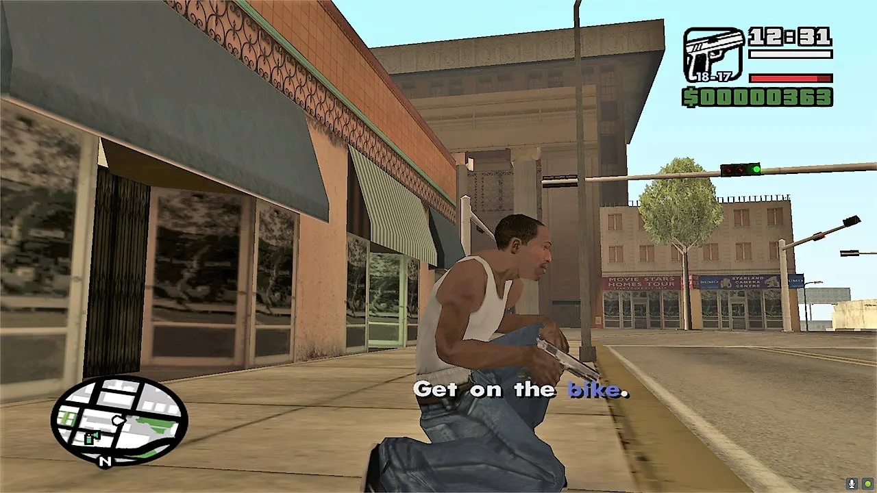 Awkward character poses in Grand Theft Auto: San Andreas Remastered