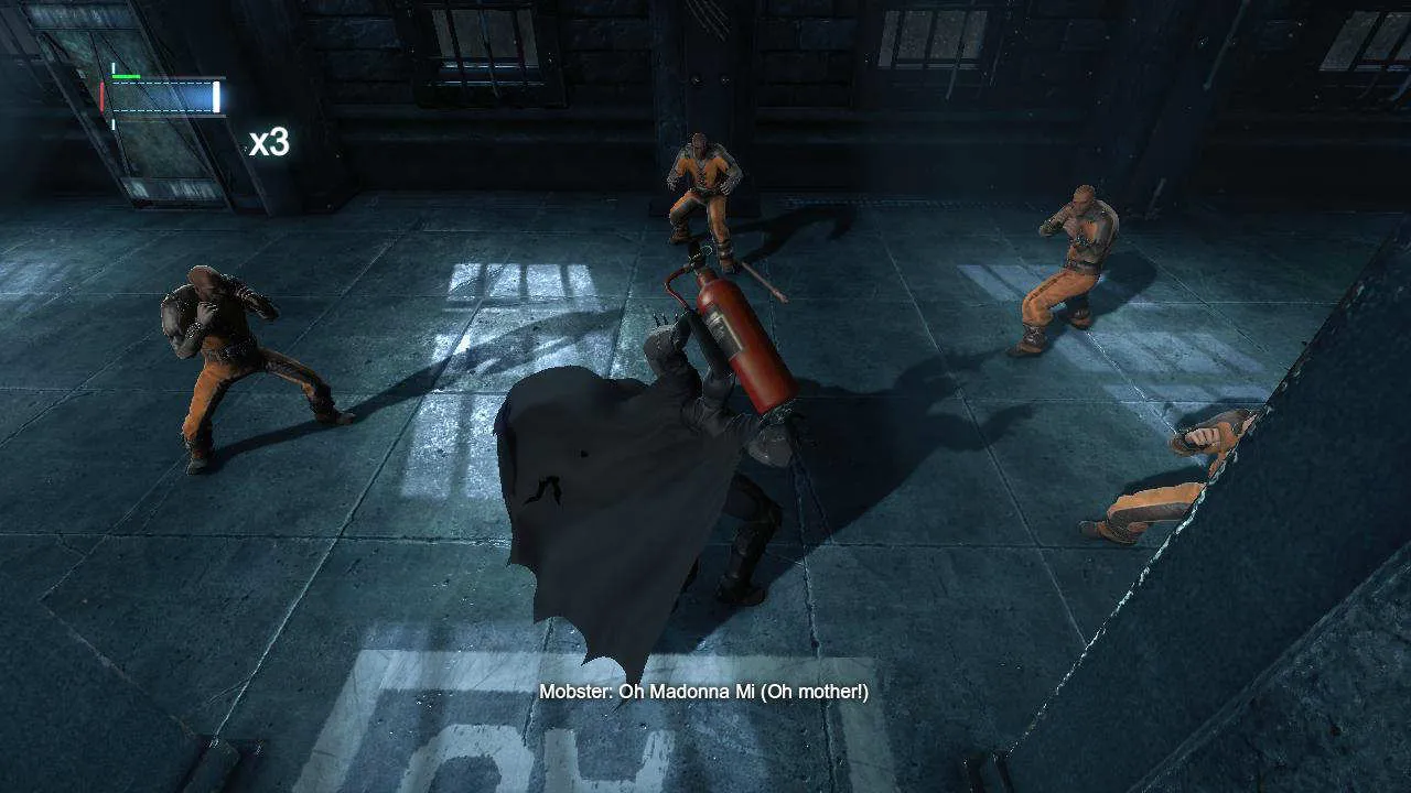 Batman fighting Copperhead in Arkham Origins