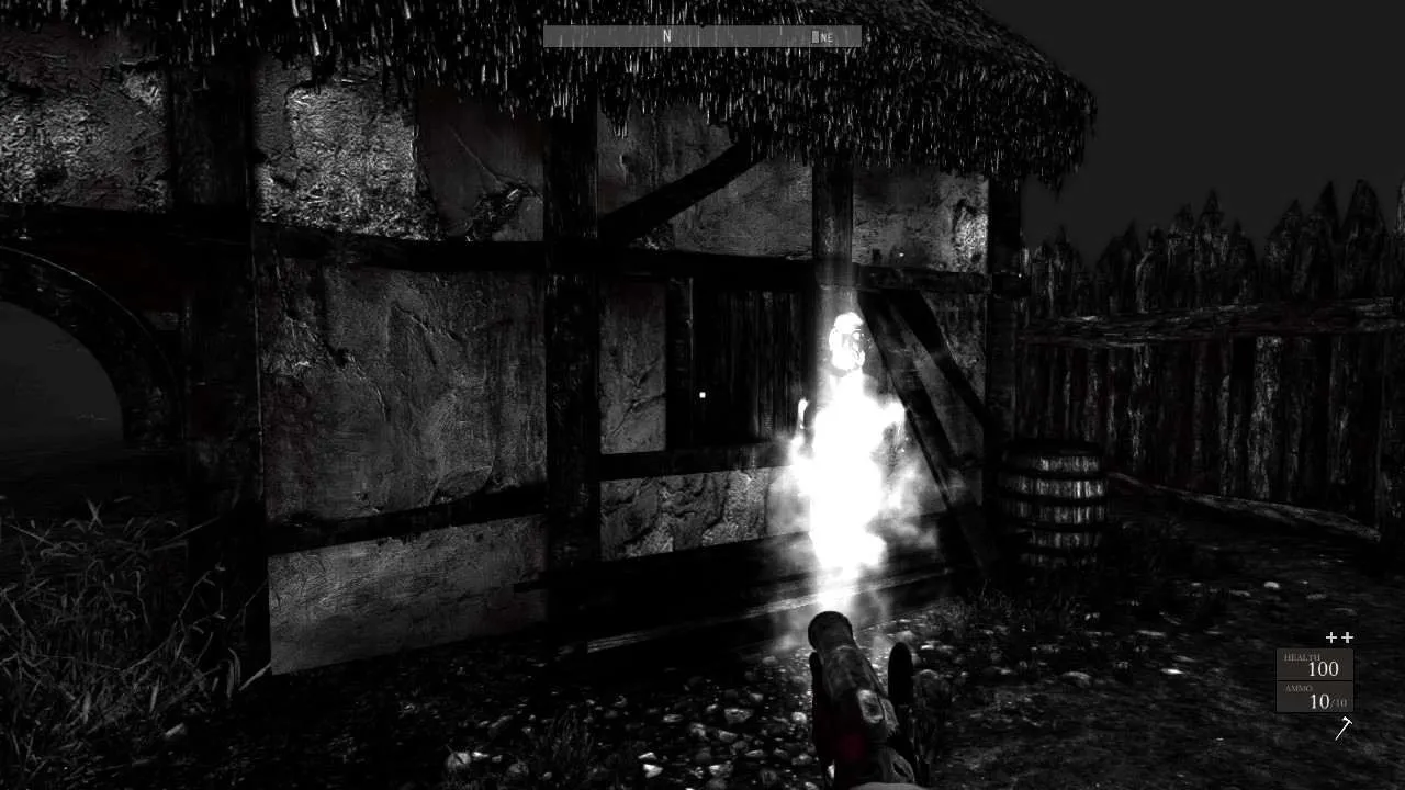 Betrayer gameplay screenshot showing combat with a ghostly figure