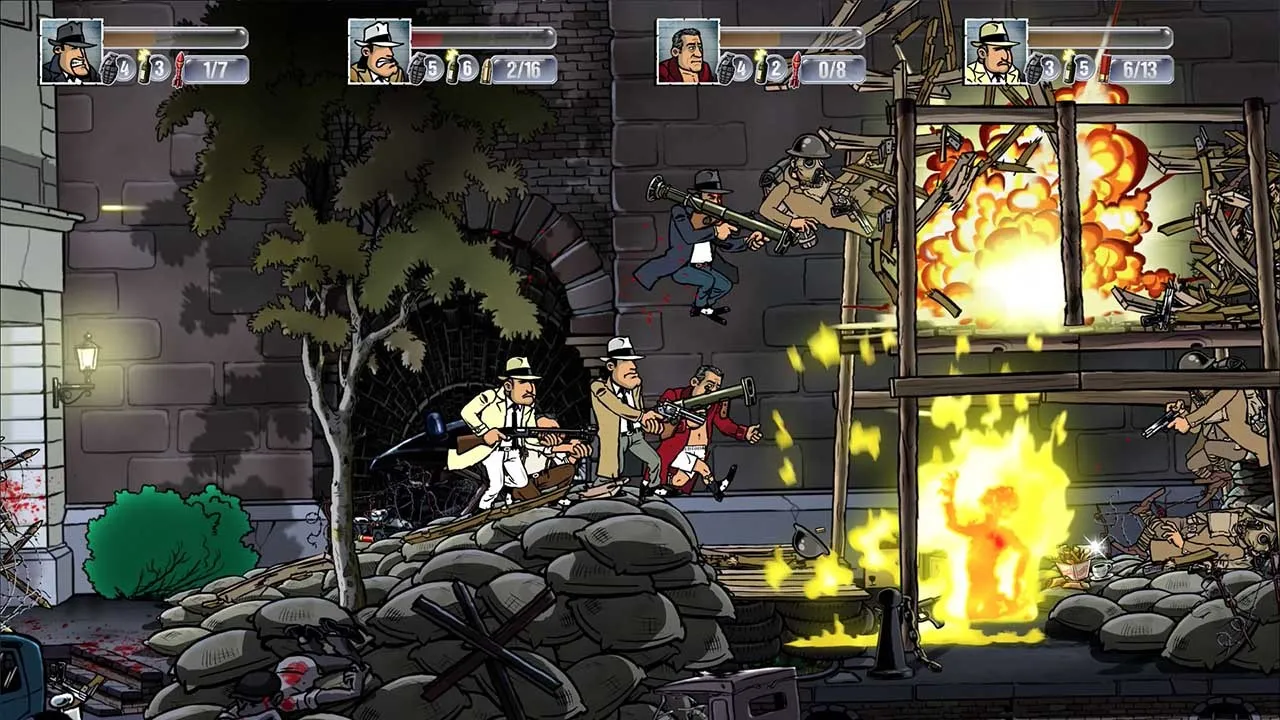 Cannoli fighting zombies in a detailed environment