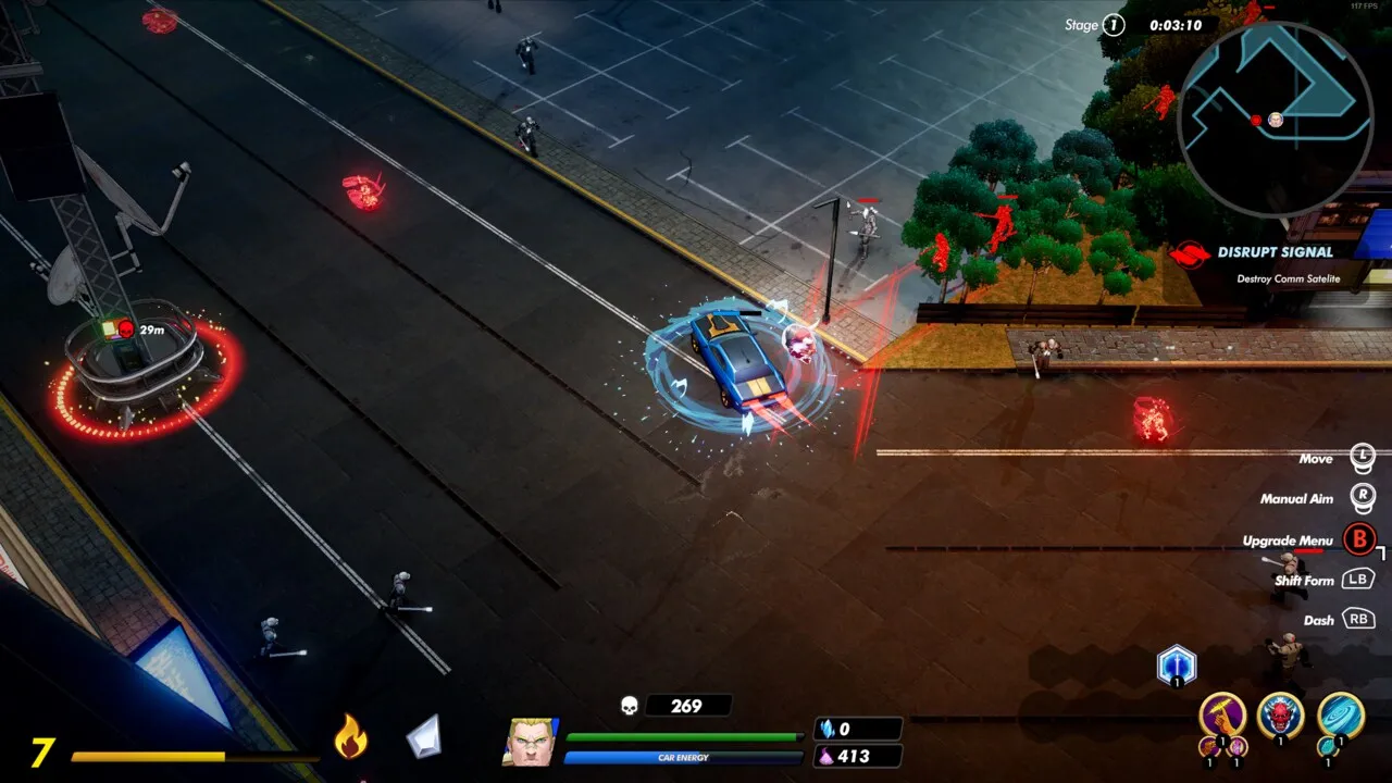 Champion Shift's characters can transform into vehicles equipped with powerful weapons.