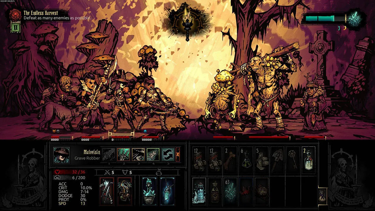 Character designs in Darkest Dungeon