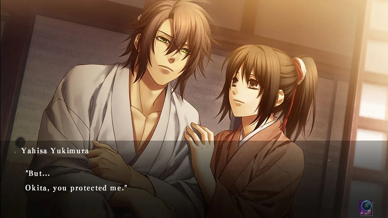 Chizuru caught in a dramatic scene