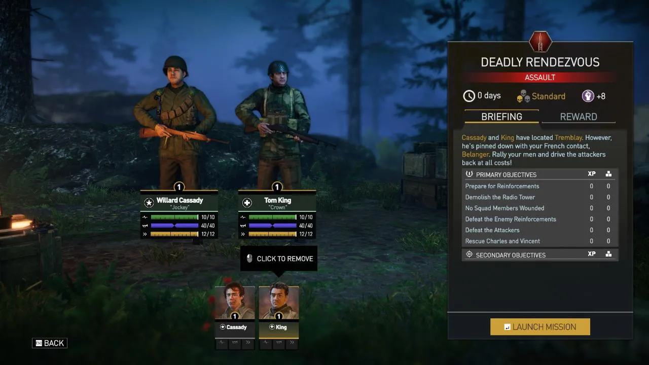 Classified France '44 gameplay screenshot illustrating the character customization and upgrade system.