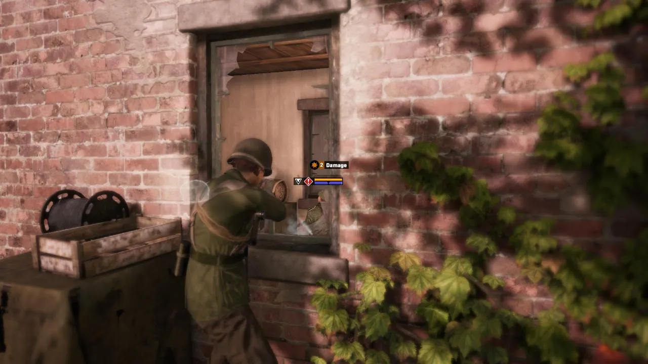 Classified France '44 gameplay screenshot showing a challenging combat situation.