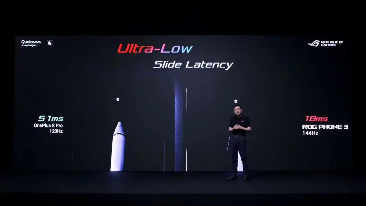 Close-up of the ASUS ROG Phone 3 screen