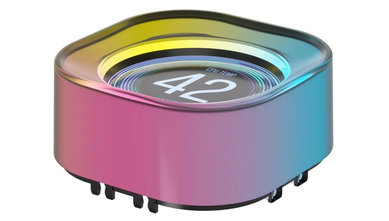 Close-up of the CORSAIR iCUE LINK LCD Series AIO Cooler