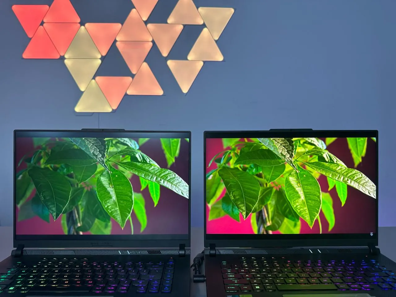 Close-up of the ROG Strix SCAR 18 keyboard and touchpad.