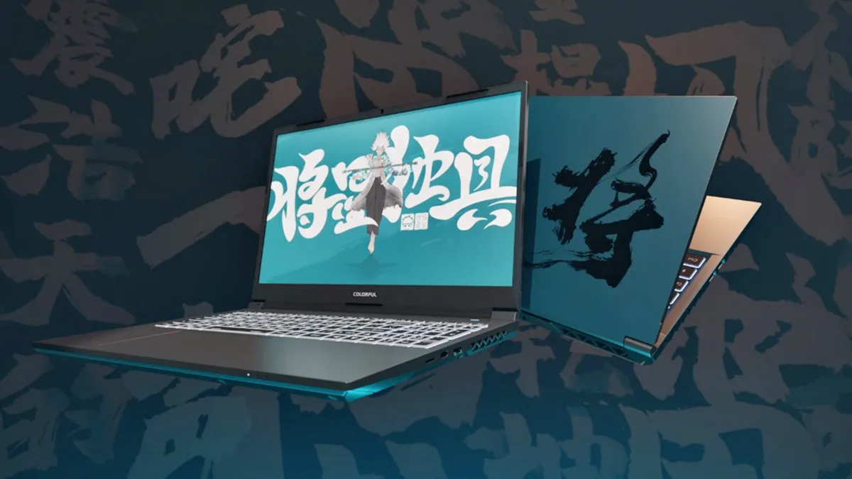 COLORFUL X15 XS gaming laptop showcasing its design