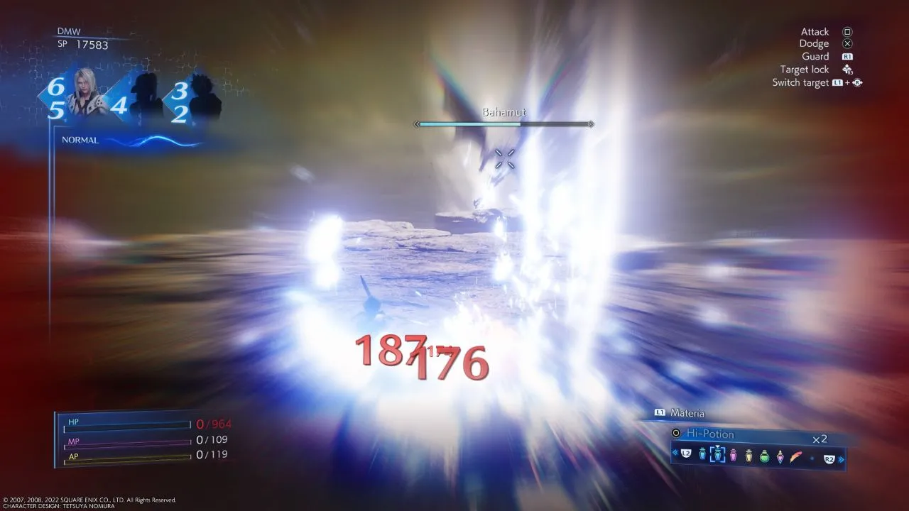Combat screenshot with effects