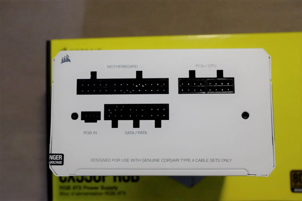 Corsair CX550F RGB ATX Power Supply Front Panel Connectors