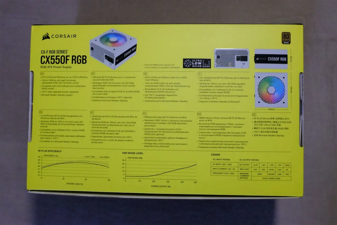 Corsair CX550F RGB ATX Power Supply inside a PC Case