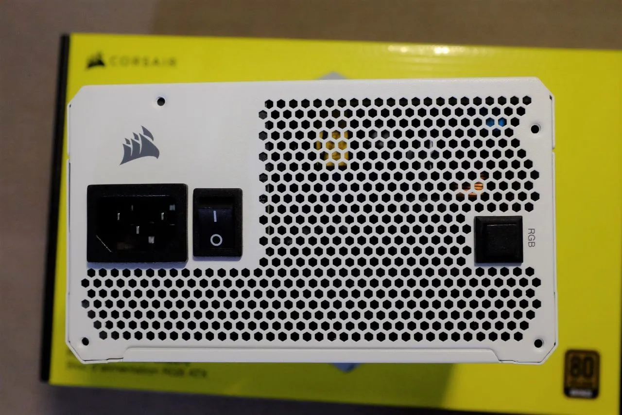 Corsair CX550F RGB ATX Power Supply Rear View