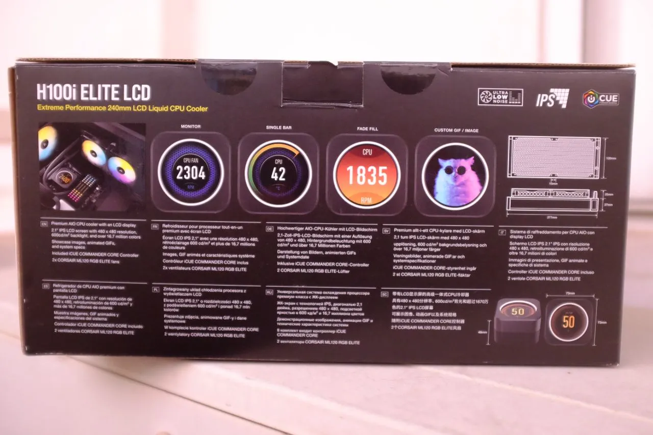 Corsair H100i ELITE LCD Display - Box