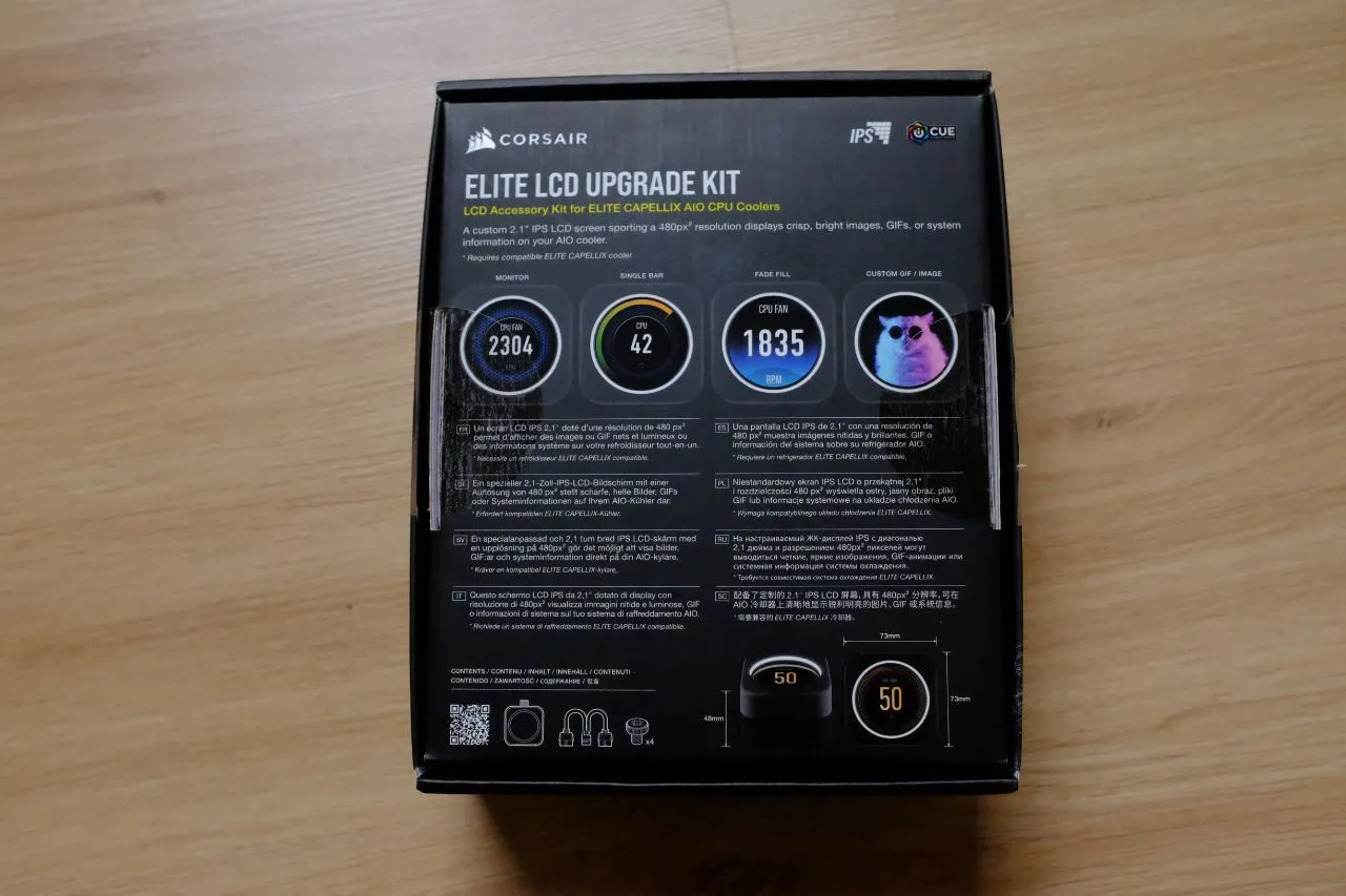 Corsair iCUE ELITE LCD Upgrade Kit - Packaging