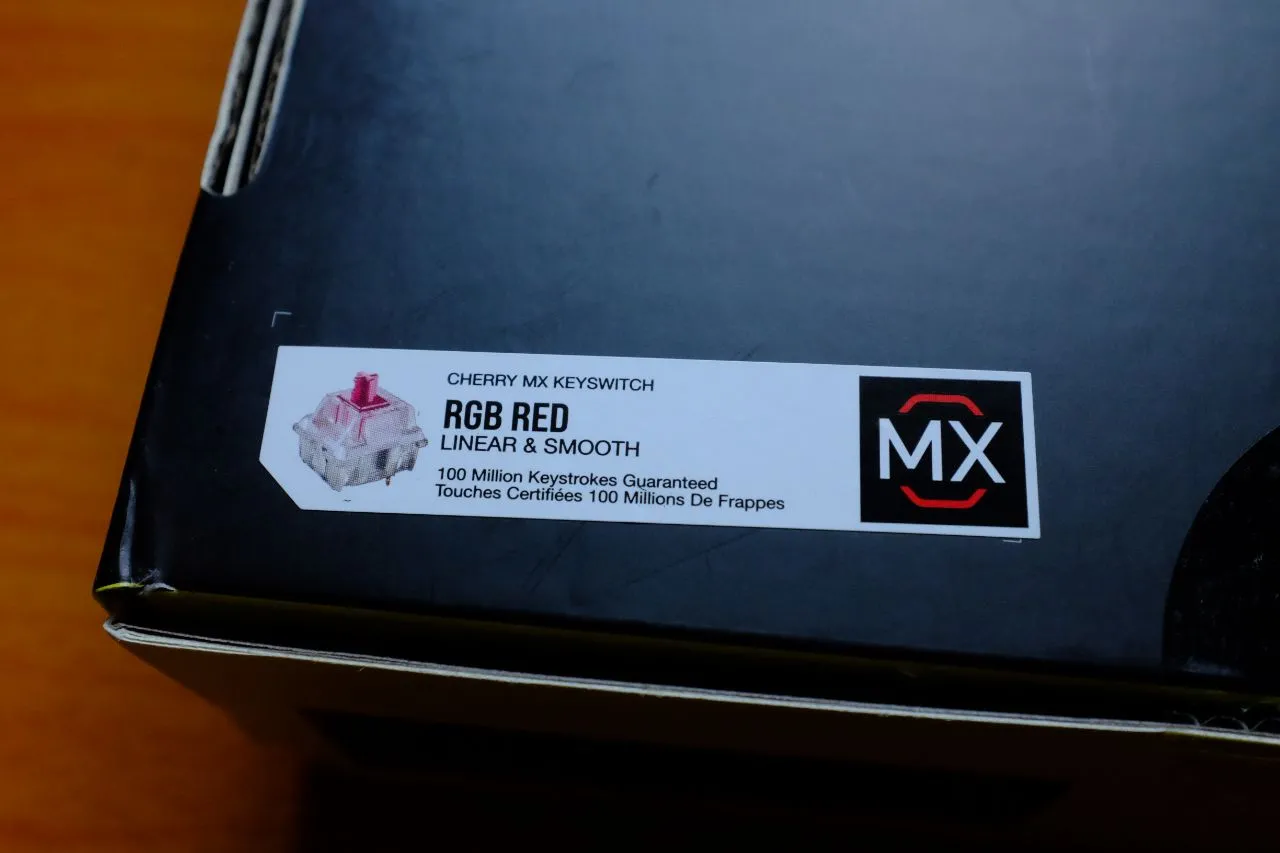 Corsair K70 RGB TKL Red Switch keyboard layout