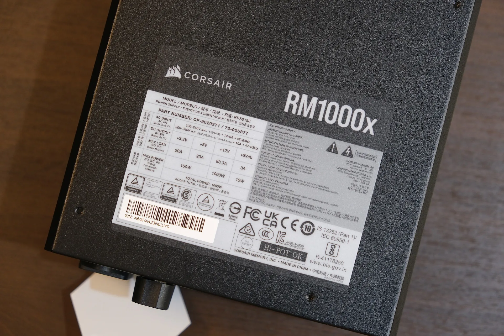 Corsair RM1000x Internal Components