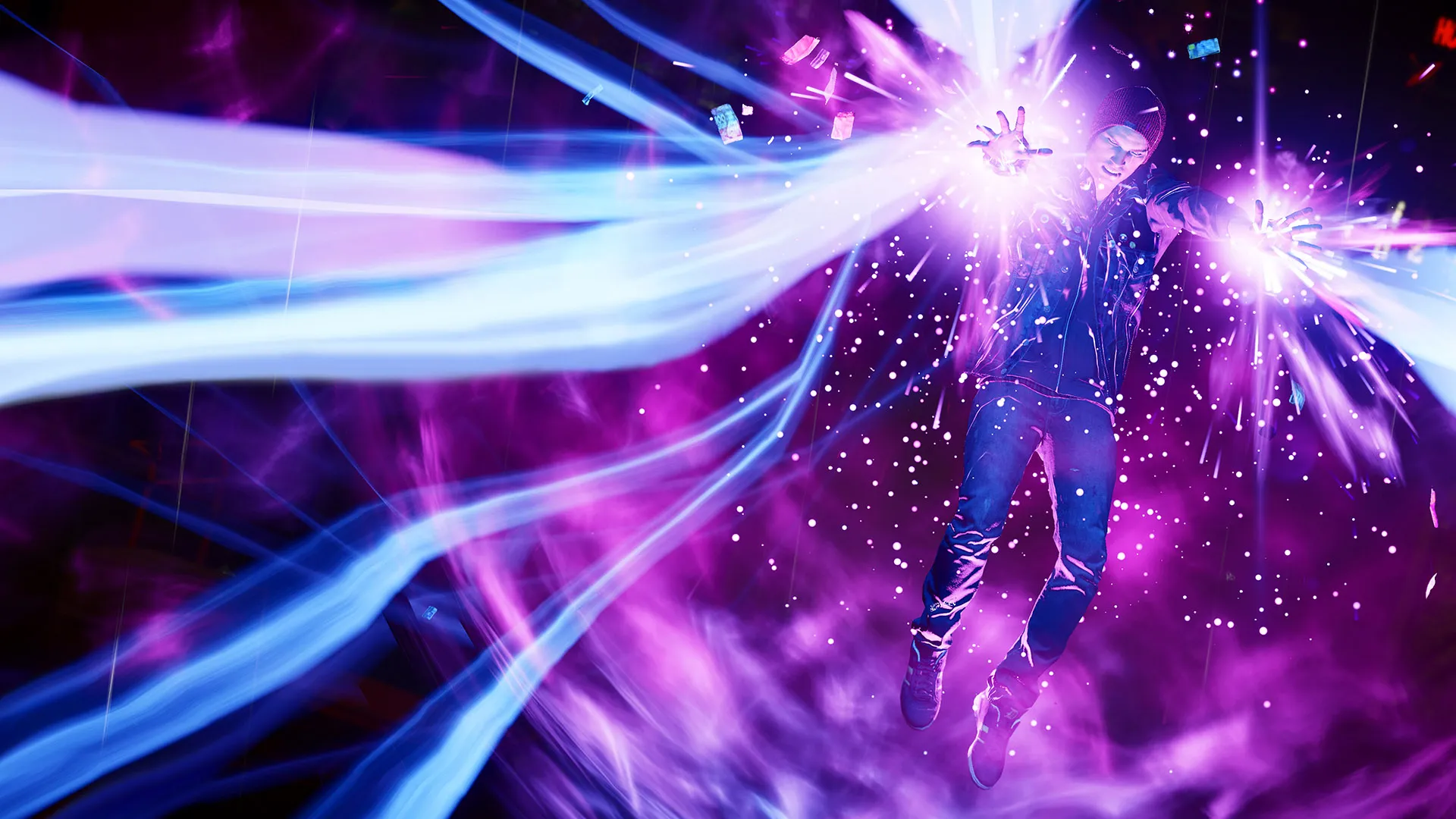 Delsin Rowe using his neon powers