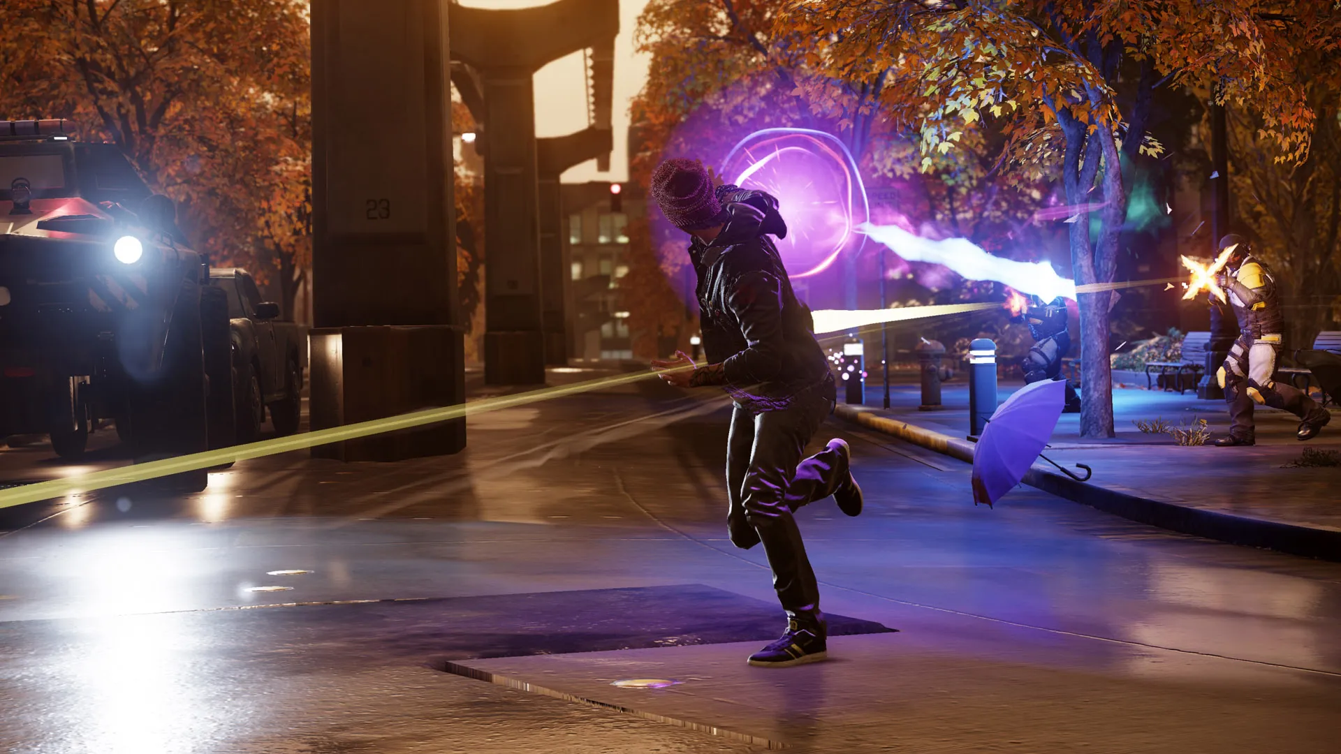Delsin Rowe using his smoke powers