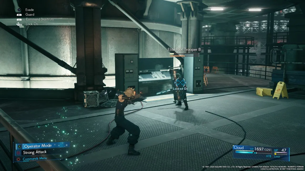 Dodging an attack in Final Fantasy VII Remake