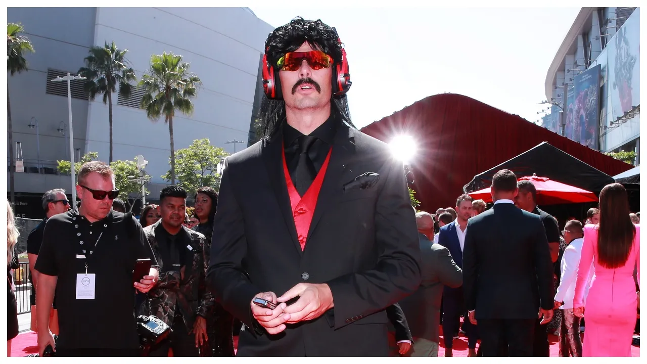 Dr Disrespect in his signature sunglasses and mullet.