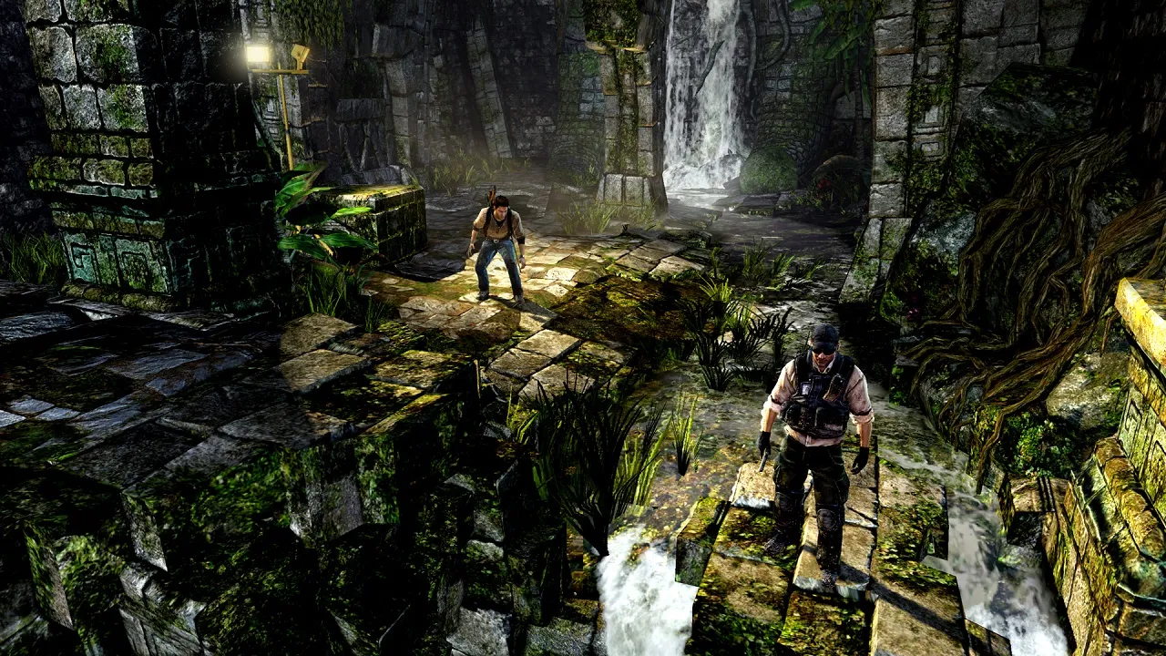 Drake exploring a jungle environment in Uncharted: Golden Abyss