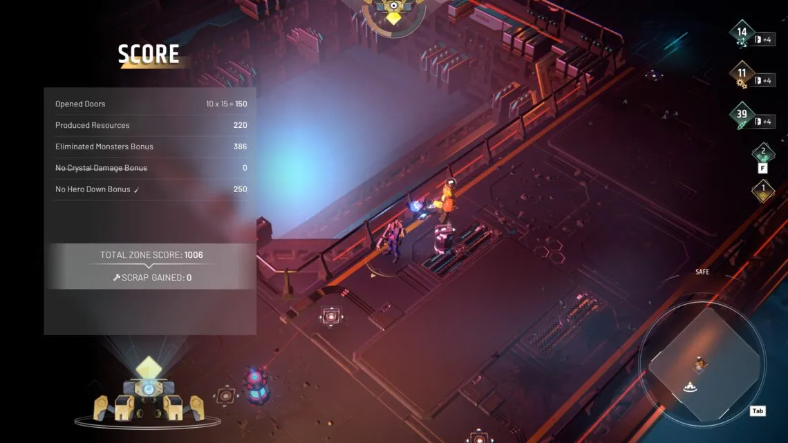 Enemies swarming the Crystal Bot in Endless Dungeon