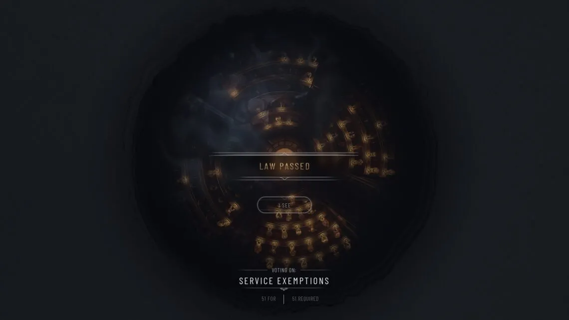 Frostpunk 2 Parliament Scene