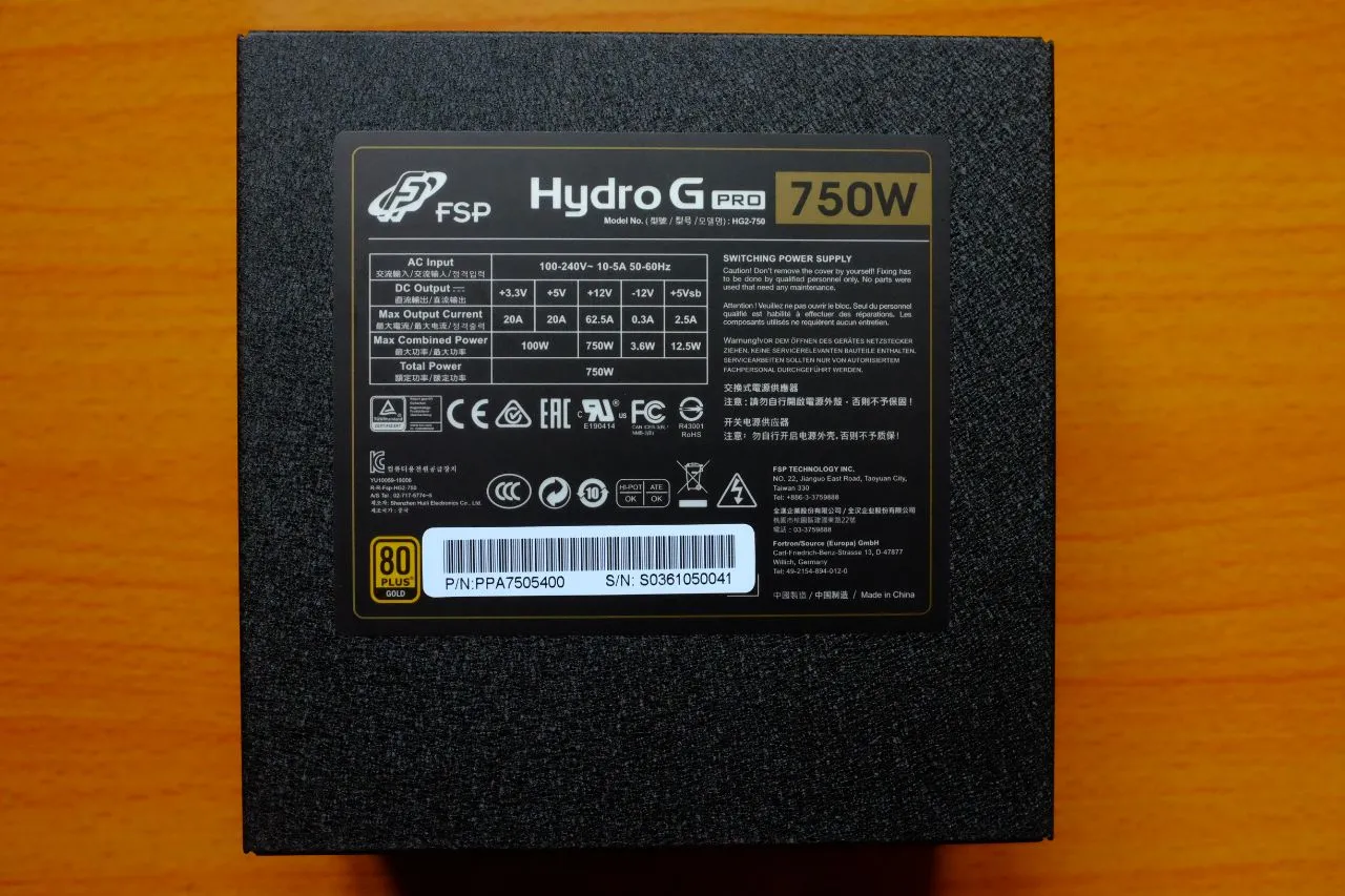 FSP Hydro G PRO 750W - Power Specifications