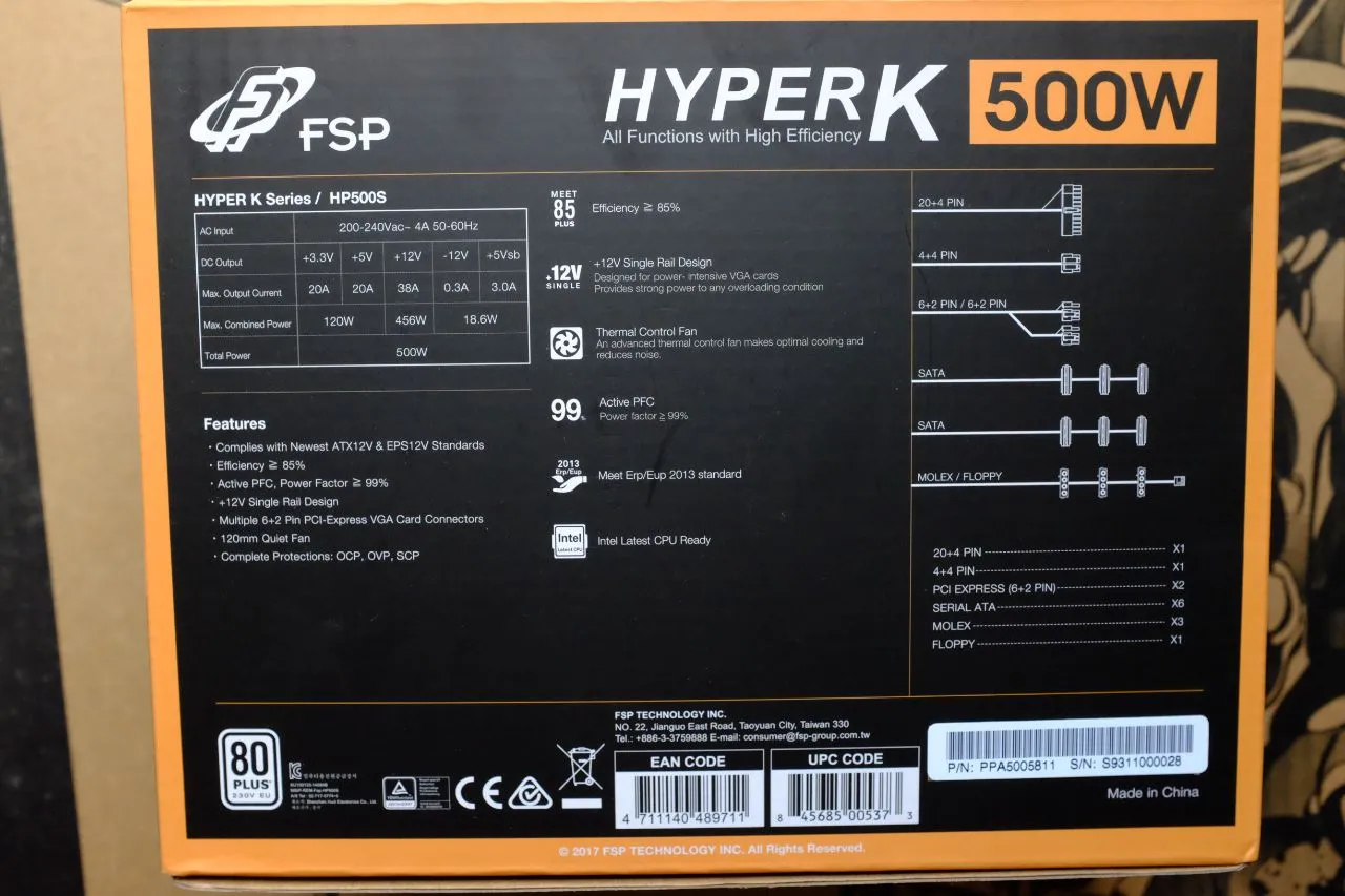 FSP Hyper K 500W Power Supply
