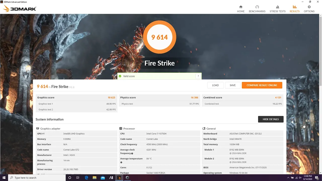 FurMark benchmark score