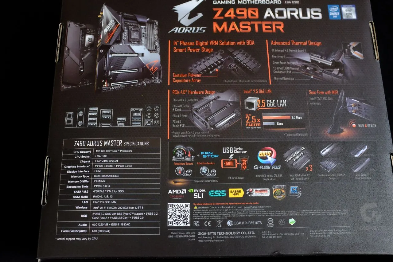 Gigabyte Z490 AORUS Master Packaging