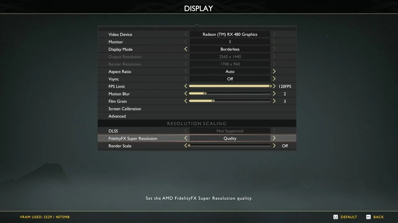 God of War PC - Graphics Settings