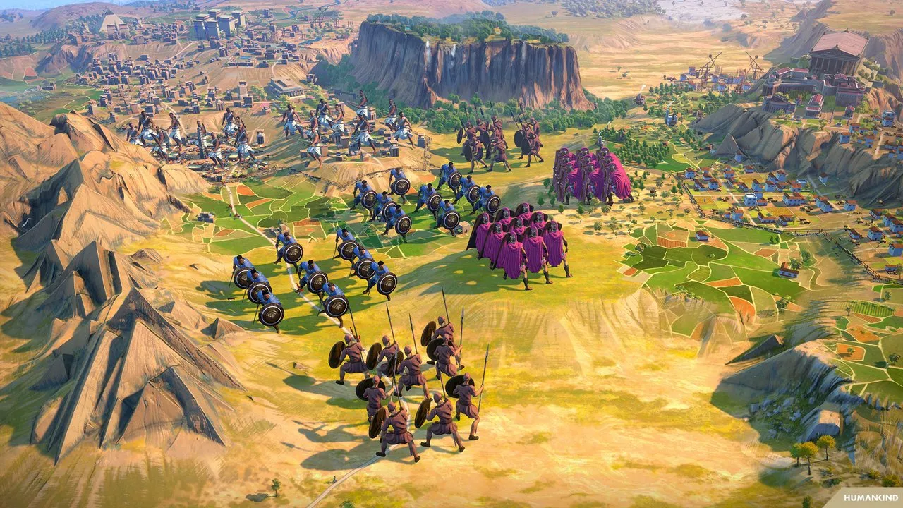 Humankind Gameplay Screenshot highlighting military units on the map