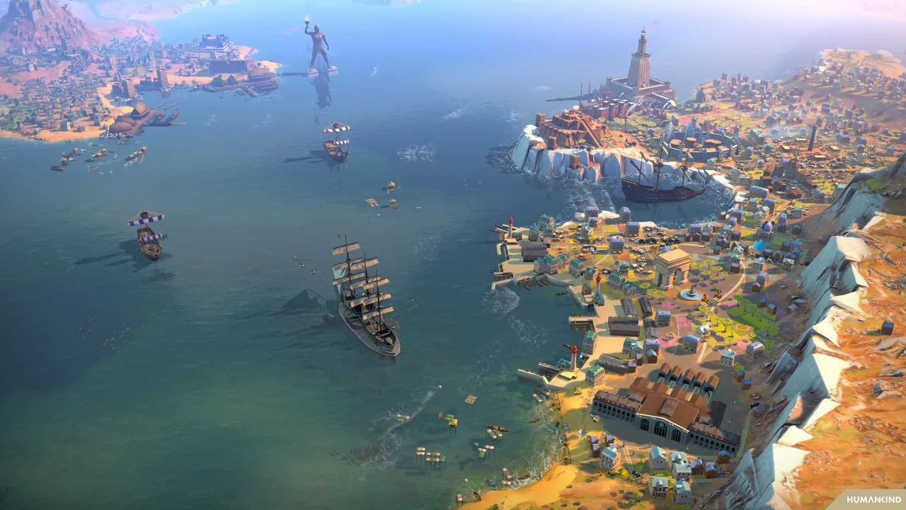 Humankind Gameplay Screenshot showcasing city placement near resources