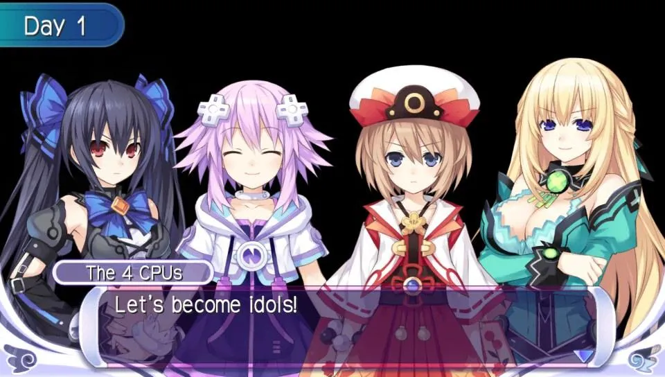 Hyperdimension Neptunia PP: Producing Perfection screenshot showcasing the characters.