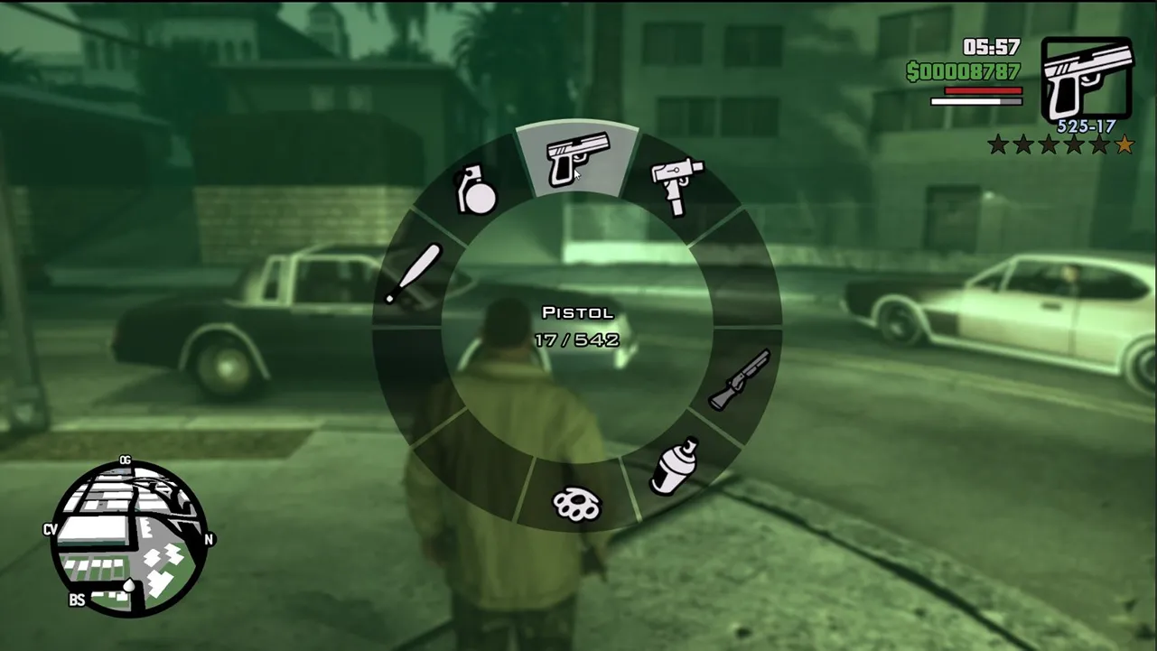 In-game menu preview in Grand Theft Auto: San Andreas Remastered