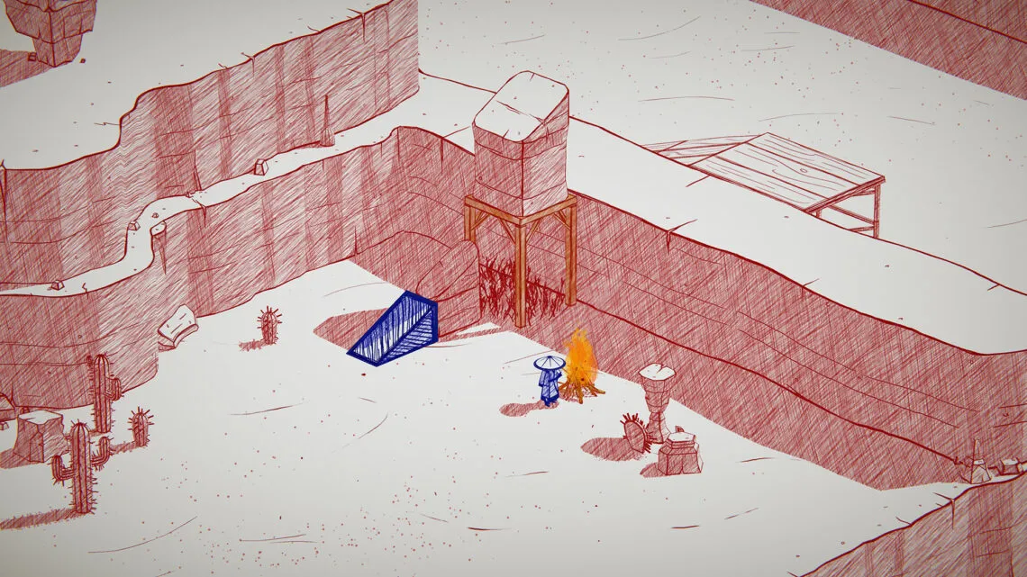 Inked: A Tale of Love - Character interacting with a mechanism