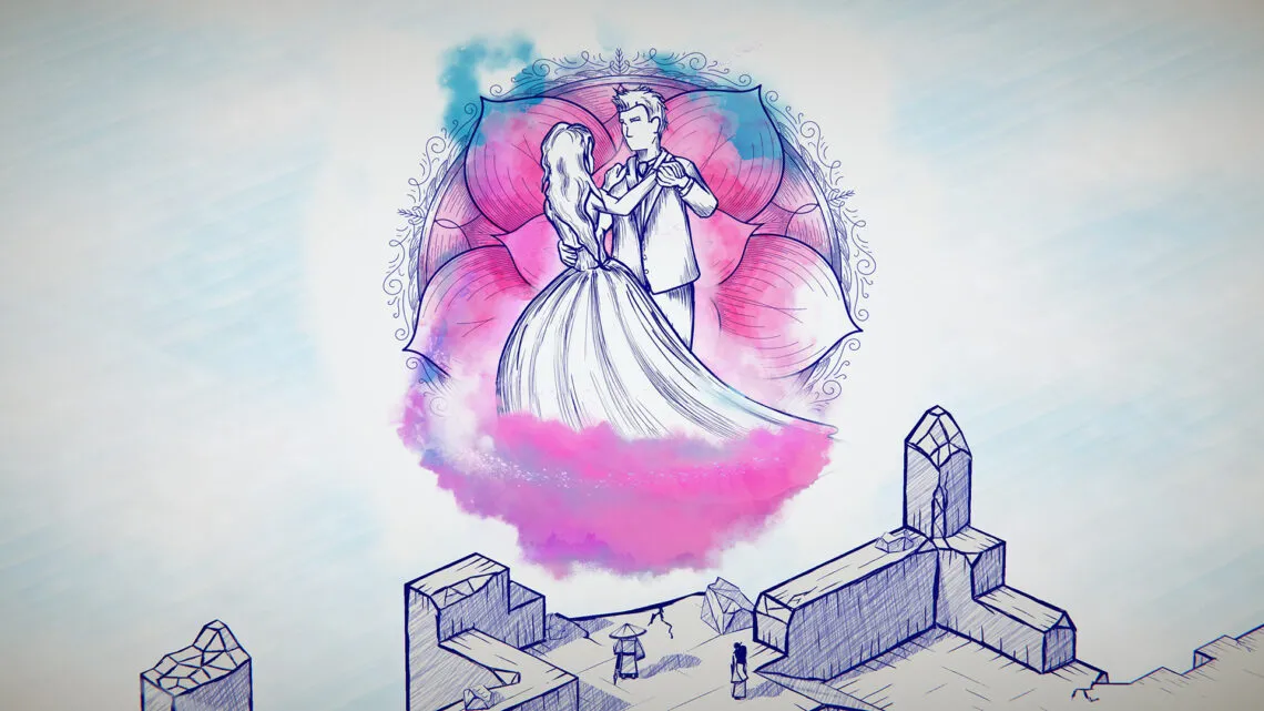 Inked: A Tale of Love - Landscape with geometric shapes