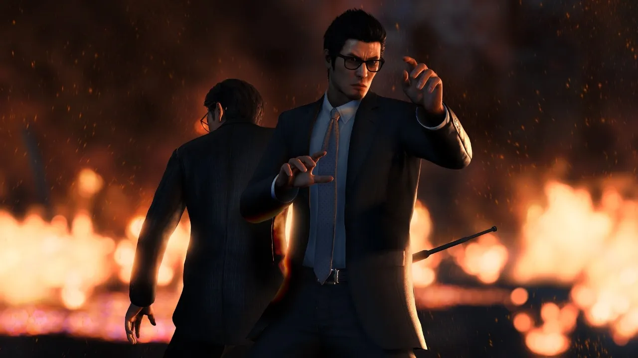 Kiryu looking stoic
