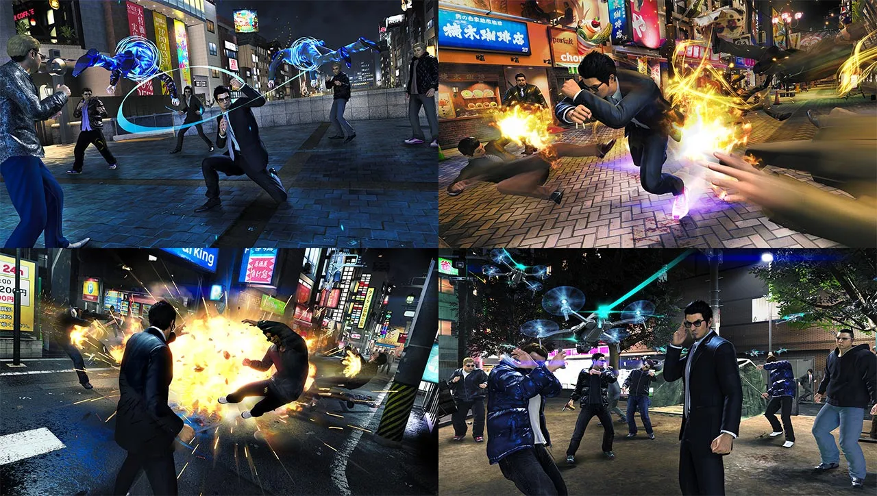 Kiryu using the Agent fighting style gadgets