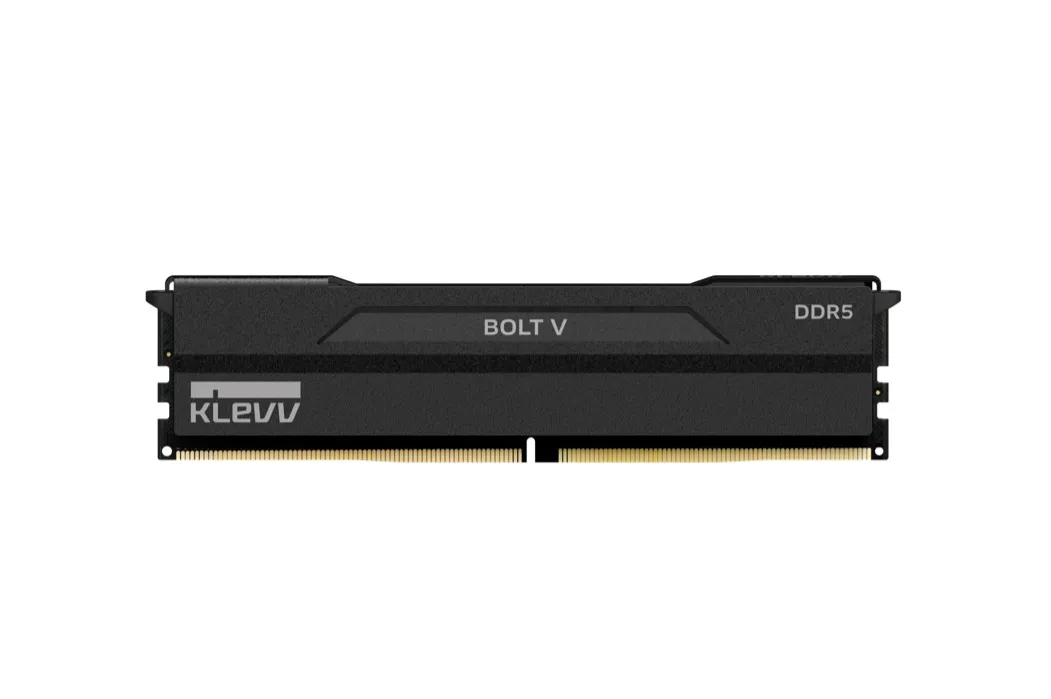 KLEVV's BOLT V DDR5 memory module with a low-profile design.