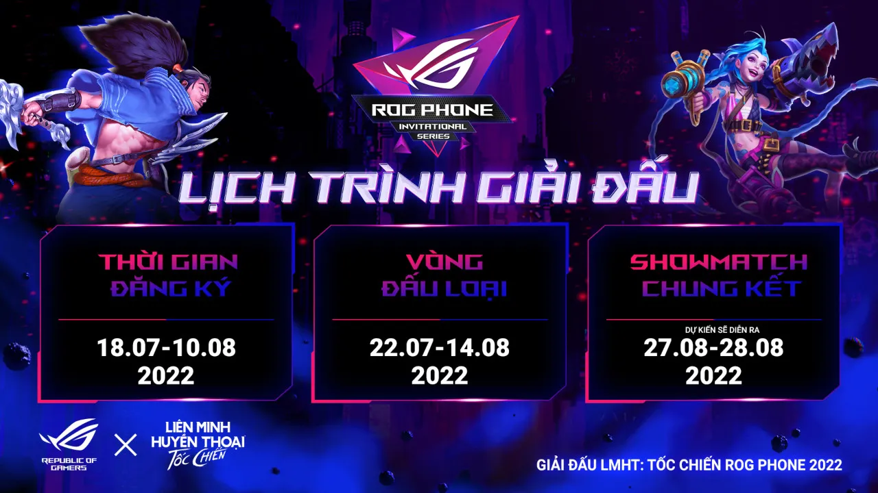 Lịch trình giải đấu ROG Phone Invitational Series 2022