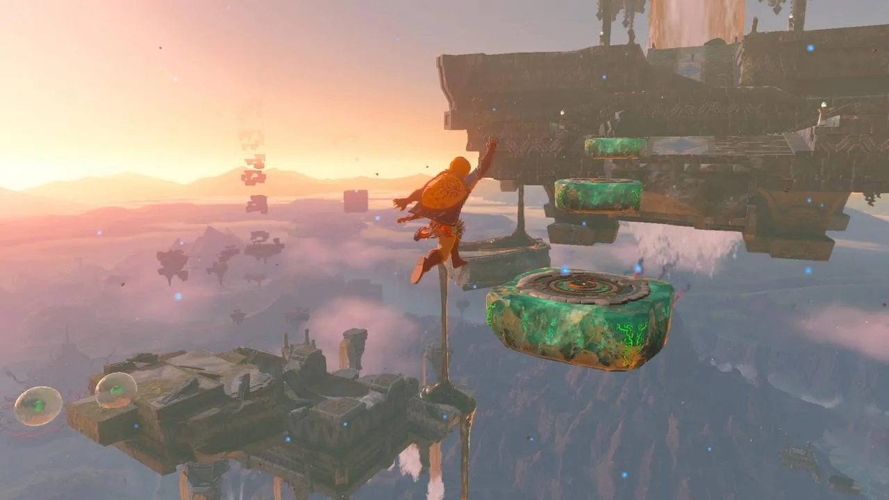 Link using a Zonai wing